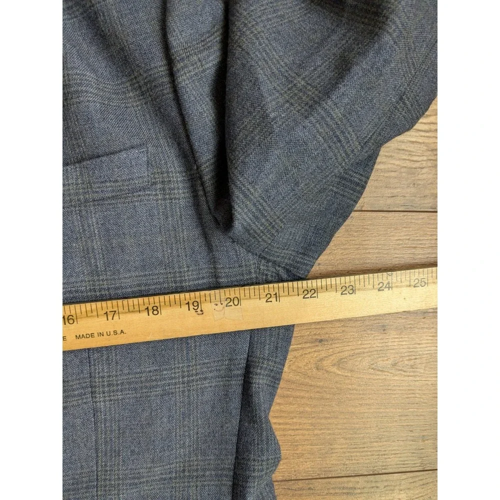 BONOBOS Mens Gray/Blue Plaid Wool Blend‎ Sport Coat Blazer Jacket Size 40R